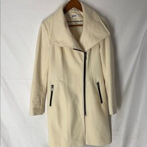 DKNY Women's Ivory Wool Trench Coat - Size 4